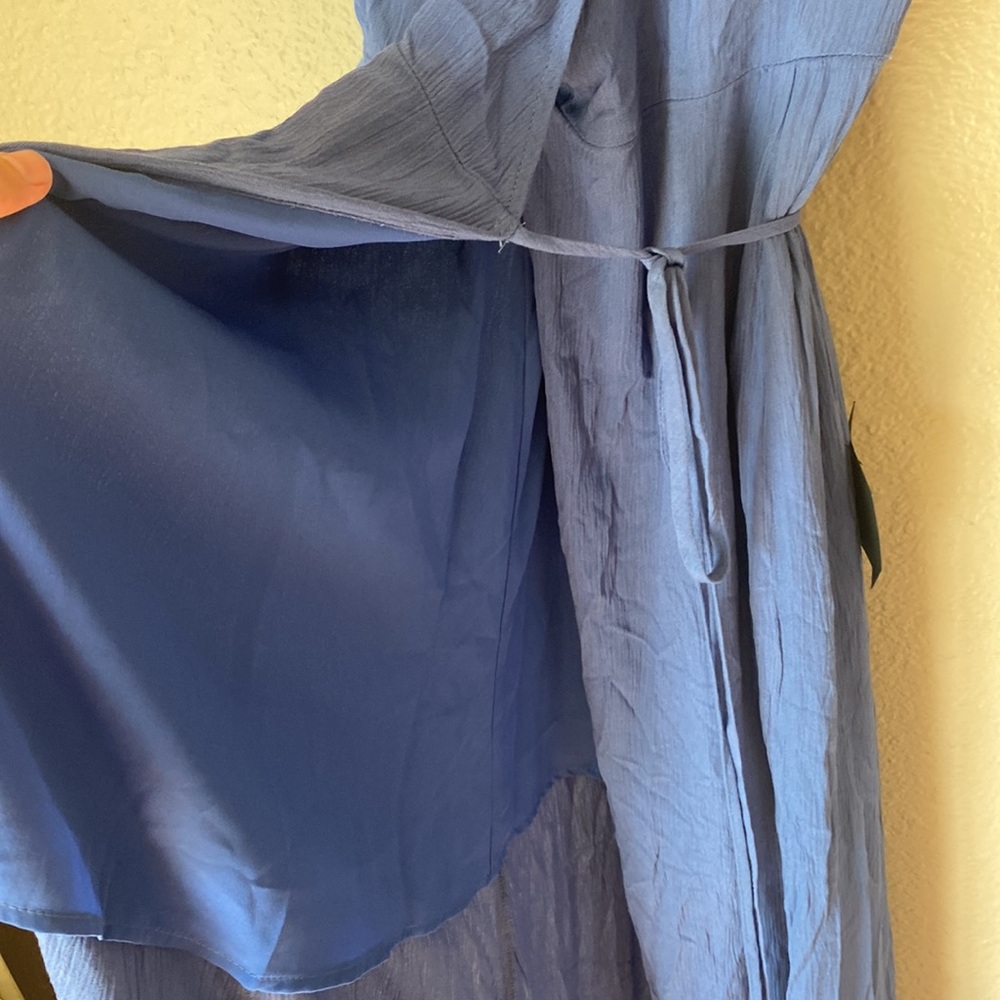 Lulu’s Denim Blue Wrap Maxi Dress - Picture 8 of 9